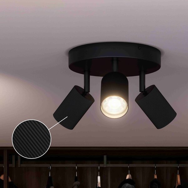 Wyatt LED bodové svítidlo 3x5W, na desce, AC 220–240, černá