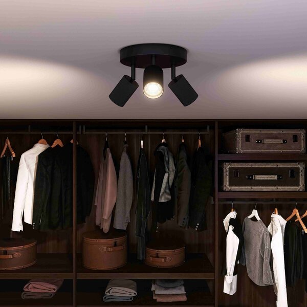 Wyatt LED bodové svítidlo 3x5W, na desce, AC 220–240, černá
