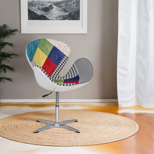 Otočné patchwork křeslo WING II