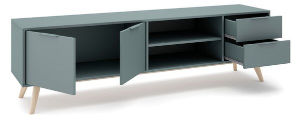 TV stolek šedozelený 180x53x40 cm Pisco – Marckeric