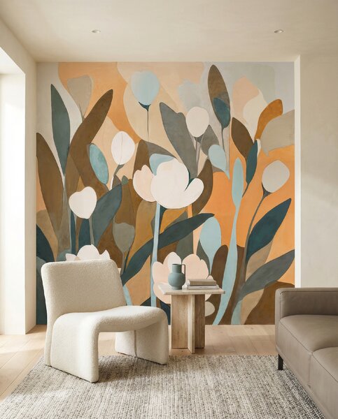 FUGU Designová květinová art tapeta – Emil's Meadow Materiál: Digitální eko vlies - klasická tapeta nesamolepicí