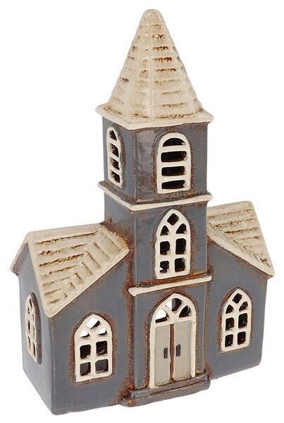 Keramický svícen Domek - Kostel 26 cm