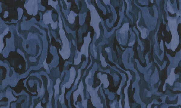 FUGU Luxusní modrá abstraktní designová tapeta – Ettore Veins Materiál: Digitální eko vlies - klasická tapeta nesamolepicí