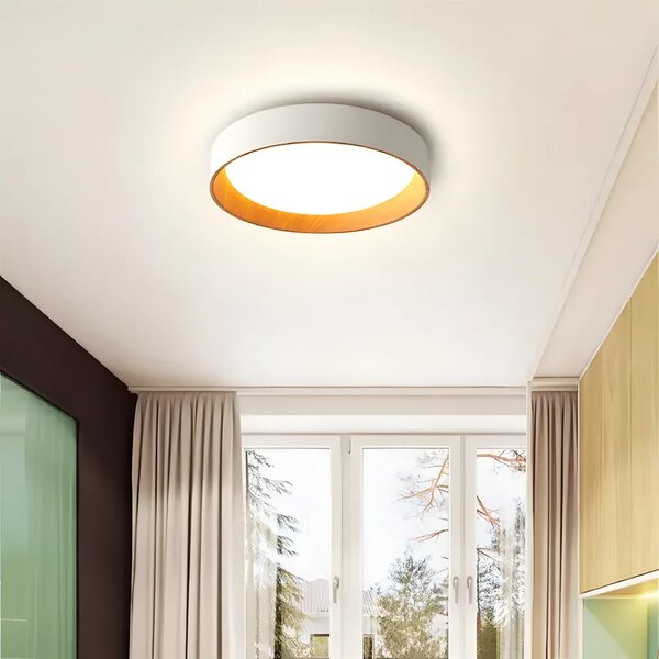 Toolight Stropní LED osvětlení WOOD G115-C 40CM bílá/dekor dřeva