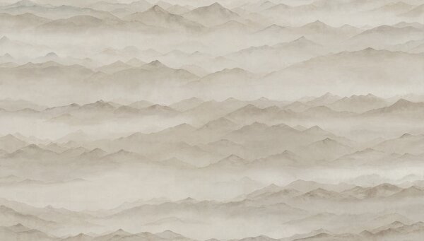 FUGU Luxusní designová tapeta mlhavé horské panorama – Roerich Peaks Materiál: Digitální eko vlies - klasická tapeta nesamolepicí