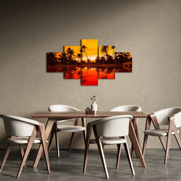 Obraz - Západ slunce nad resortem (125x70 cm)