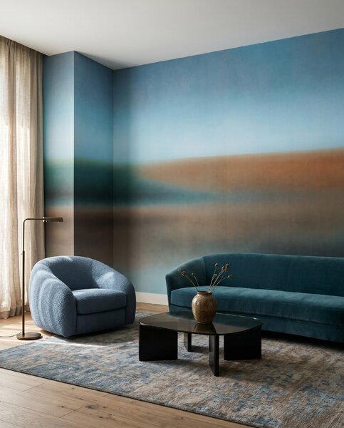 FUGU Luxusní minimalistická designová tapeta barevné horizonty – Rotko Clay Materiál: Digitální eko vlies - klasická tapeta nesamolepicí