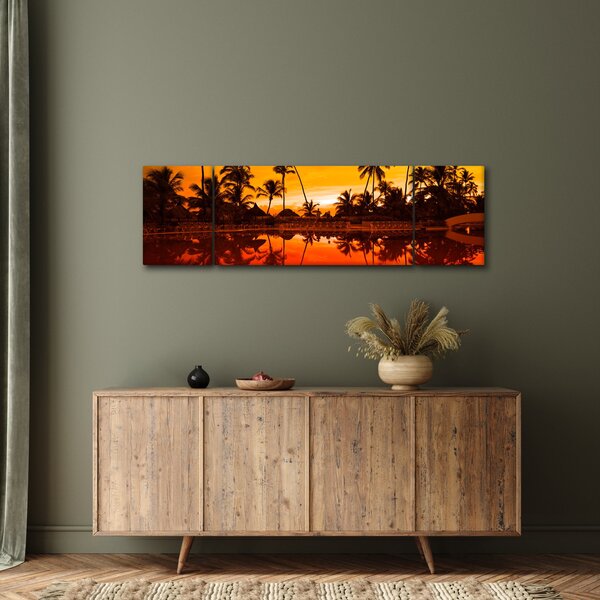 Obraz - Západ slunce nad resortem (170x50 cm)