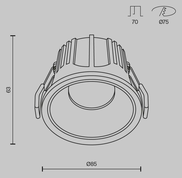 MAYTONI Vestavné svítidlo Alfa LED 2700K 1x15W 36d DL043-01-15W2.7K-RD-WB-DE