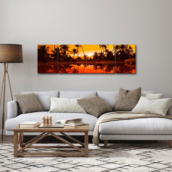 Obraz - Západ slunce nad resortem (170x50 cm)