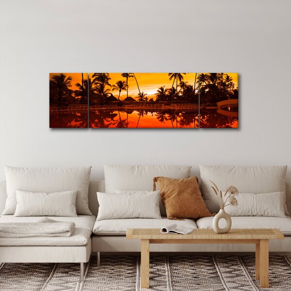 Obraz - Západ slunce nad resortem (170x50 cm)