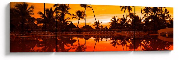 Obraz - Západ slunce nad resortem (170x50 cm)