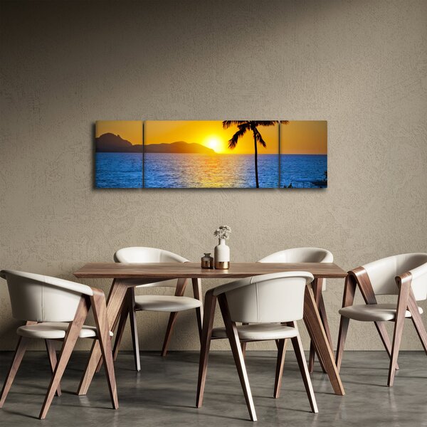 Obraz - Západ slunce nad mořem (170x50 cm)
