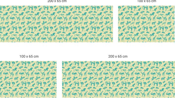 FUGU Ochrana zdi za postel - divoká zvěř yellow Varianta ochrany zdi: Delší strana postele 200x65 cm