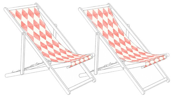 Sada 2 náhradních potahů na lehátko ANZIO/AVELLINO 113 x 44 cm Světle červená