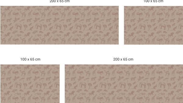 FUGU Ochrana zdi za postel - divoká zvěř brown Varianta ochrany zdi: Delší strana postele 200x65 cm