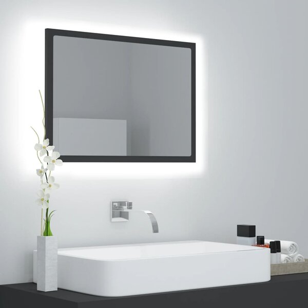 LED koupelnové zrcadlo šedé 60 x 8,5 x 37 cm akrylové