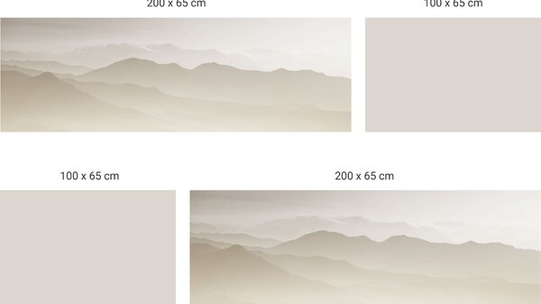 FUGU Tapeta za postel - Hory v mlze beige Varianta ochrany zdi: Delší strana postele 200x65 cm