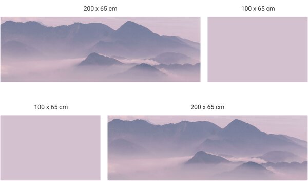 FUGU Ochrana zdi za postel - Plovoucí hory pink Varianta ochrany zdi: Delší strana postele 200x65 cm