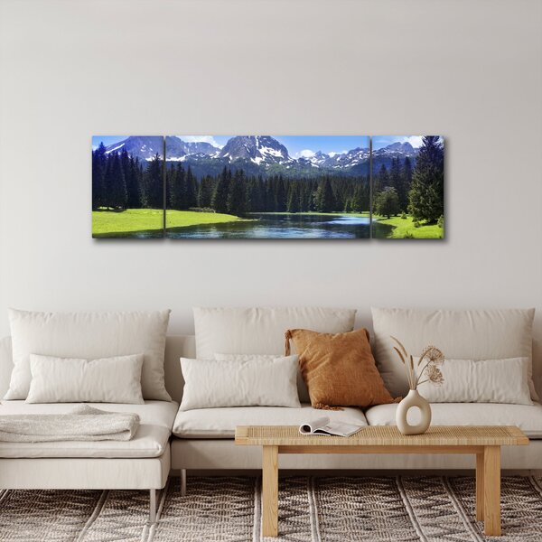 Obraz - Zasněžené vrcholky hor (170x50 cm)