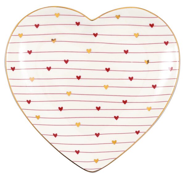 Porcelánový talířek Heart Grace White