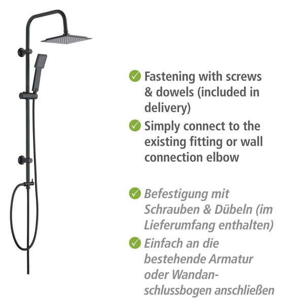 Matně černý sprchový set z nerezové oceli 101 cm Cuadro – Wenko