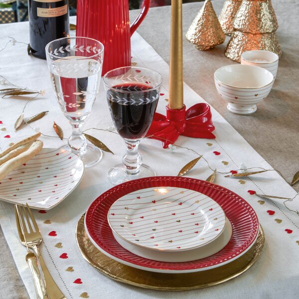 Porcelánový talířek Heart Grace White