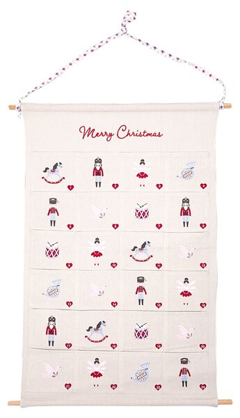Textilní adventní kalendář Cindarella White