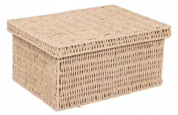 ÚLOŽNÝ BOX BÉŽOVÝ PLETENÝ SADA 2 KS KORD 38x28x18 CM