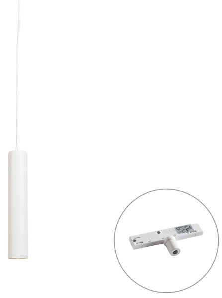 Designové závěsné svítidlo bílé vč. adaptéru na lištu 1-fázové - Slimline Tuba Small