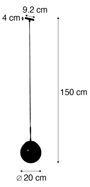 Závěsné svítidlo Art Deco zlaté s opálovým sklem vč. adaptéru na lištu bílé 1-fázové - Slimline Flore
