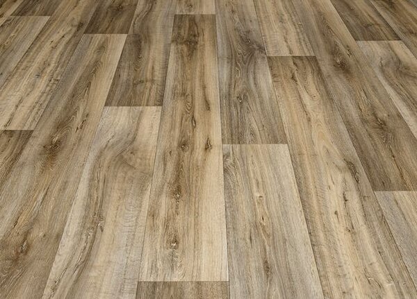 Breno PVC PURETEX Lime Oak 169M – hnědé dřevo, šíře 400 cm