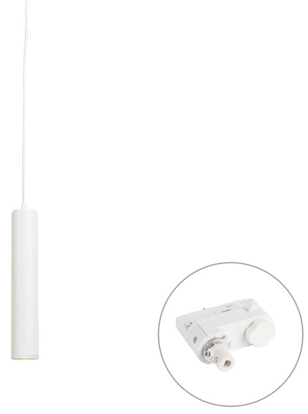 Designové závěsné svítidlo bílé vč. adaptéru pro lištu 3-fázové - 3-Phase Tuba Small