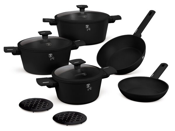 Sada nádobí s titanovým povrchem 10 ks Matte Black Collection
