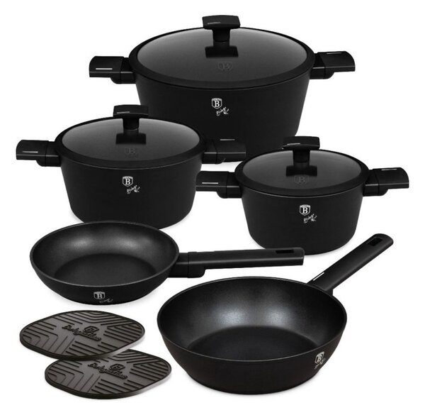 Sada nádobí s titanovým povrchem 10 ks Matte Black Collection