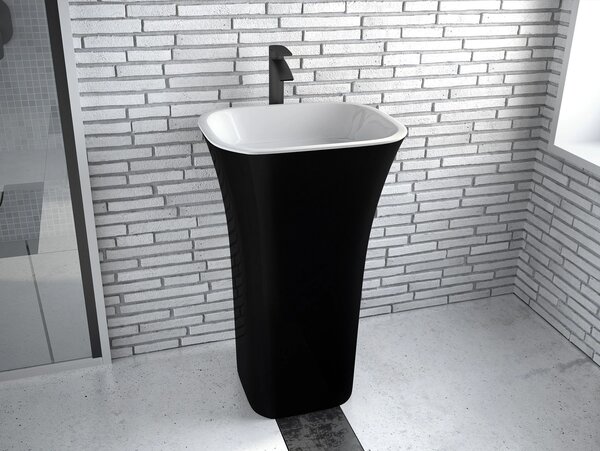 Besco Volně stojící umyvadlo z litého mramoru Assos BW UM VS 52x41x85 cm