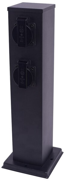 Elektrický zahradní sloupek Electric, nerezová ocel, 2 zásuvky, černá, (40 cm) BS