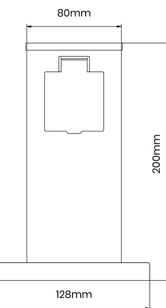 Elektrický zahradní sloupek Electric, nerezová ocel, 2 zásuvky, černá, (20 cm)