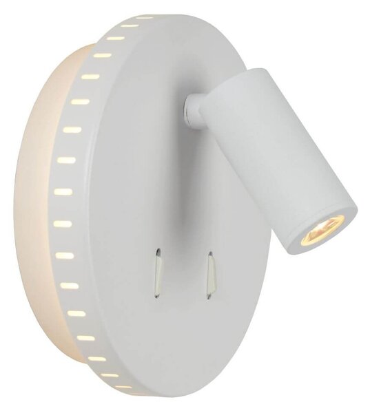 Lucide 79201/09/31 LED nástěnná lampička Bentjer 1x6W+1x3W | 350lm | 3000K - s vypínačem, bílé