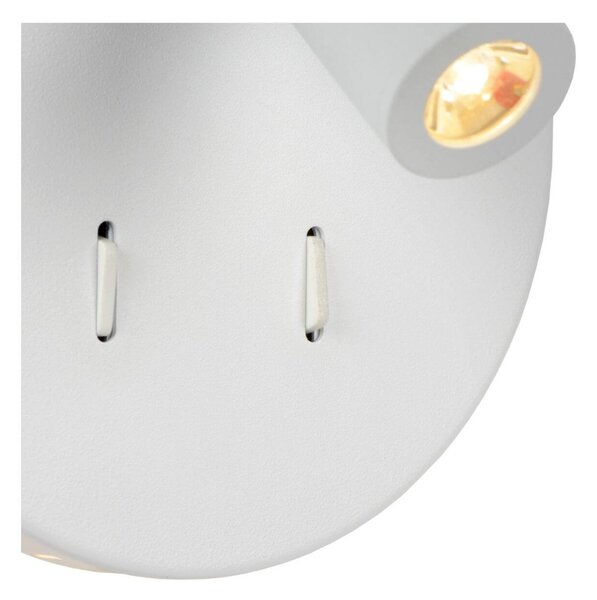 Lucide 79201/09/31 LED nástěnná lampička Bentjer 1x6W+1x3W | 350lm | 3000K - s vypínačem, bílé