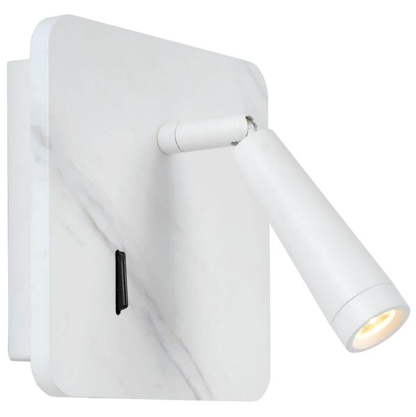 Lucide 77282/03/31 LED nástěnná lampička Oregon 1x3W | 230lm | 3000K - s vypínačem, bílé
