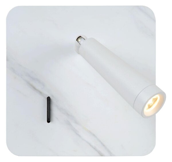 Lucide 77282/03/31 LED nástěnná lampička Oregon 1x3W | 230lm | 3000K - s vypínačem, bílé