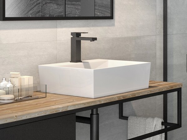 Besco Deskové umyvadlo z litého mramoru Vera UM D 50x42x15 cm, bez otvoru pro baterii