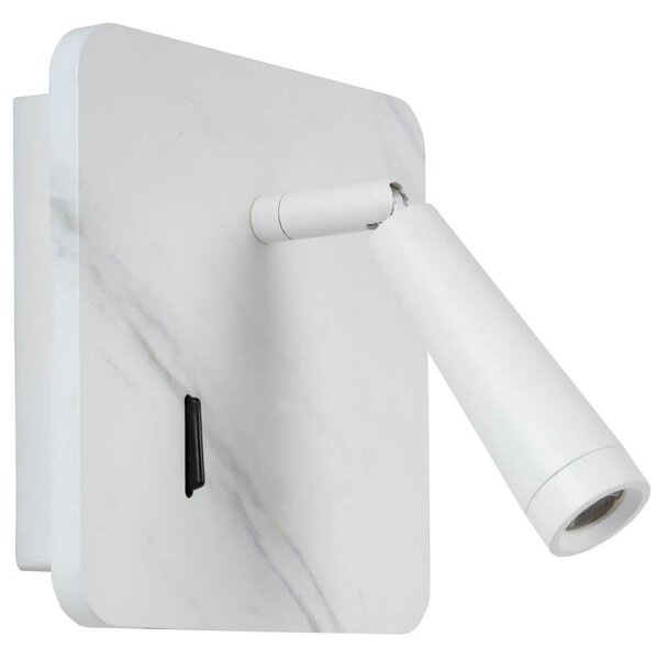 Lucide 77282/03/31 LED nástěnná lampička Oregon 1x3W | 230lm | 3000K - s vypínačem, bílé
