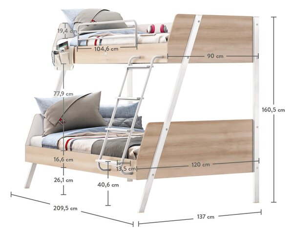 Čilek Studentská patrová postel (90x200-120x200 cm) Duo