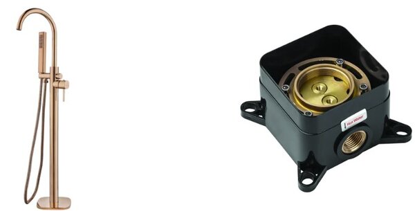 Laveo Pola, volně stojící vanová baterie h-1081, růžové zlato, LAV-BAP_811S