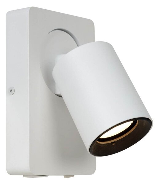Lucide 09929/06/31 nástěnná bodová lampa Nigel 1x5W | LED GU10 | 320lm | 3000K - žárovka je součástí balení, bílá, nastavitelná, vypínač na tělej