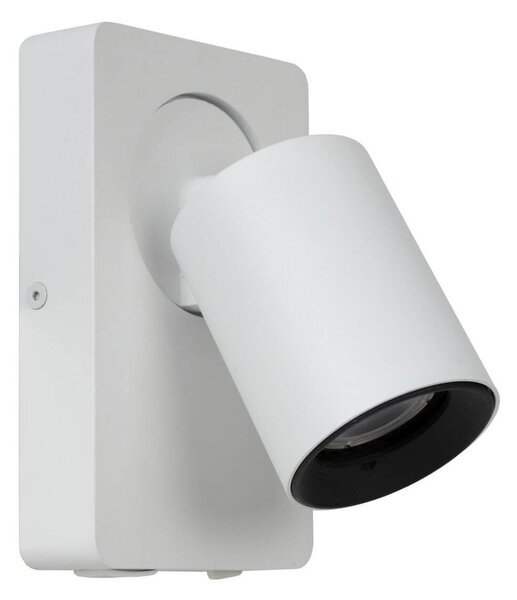 Lucide 09929/06/31 nástěnná bodová lampa Nigel 1x5W | LED GU10 | 320lm | 3000K - žárovka je součástí balení, bílá, nastavitelná, vypínač na tělej
