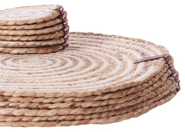 Sada prostírání a podtácků QUININE Juta Přírodní