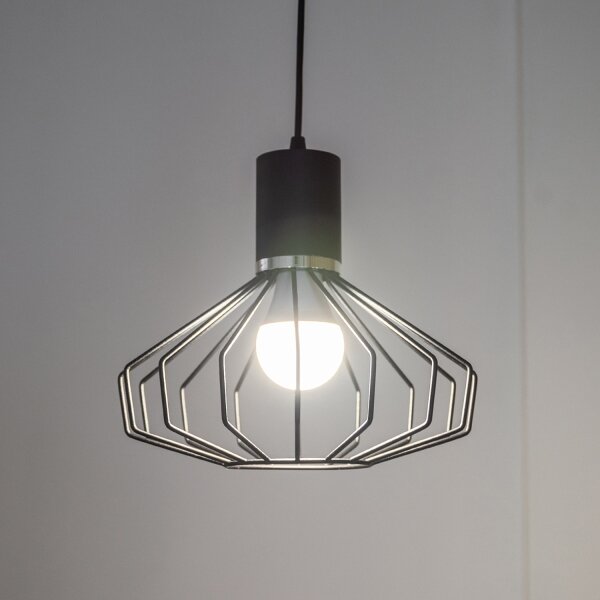 Lustr na lanku SOLANO 1xE27/15W/230V černá/lesklý chrom